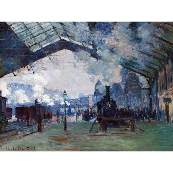 Claude Monet Normandy Train Gare Saint Lazare Extra Large Art Print Wall Mural Poster Premium XL