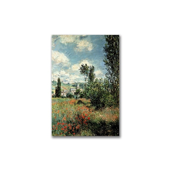 Trademark Fine Art Claude Monet Path through the Poppies Canvas Wall Art - 22x32