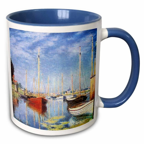 3drose, Claude Monet – Pleasure Boats at Argenteuil, 11oz Two-tone Blue Mug