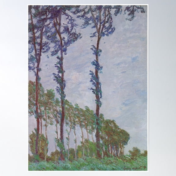 Claude Monet - Poplars (Wind Effect) Poster Wall Art, Modern Wall Decor, 8x12 UNFRAMED