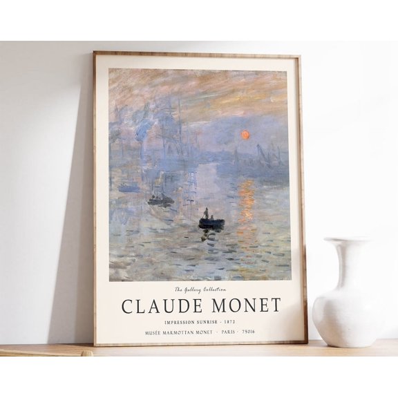 Claude Monet Poster, Impression Sunrise, Monet Print, Expressionist Art, Vintage French Home Decor, Floral Wall Art, Floral Decor Wall Art, Modern Wall Decor, 8x12 UNFRAMED