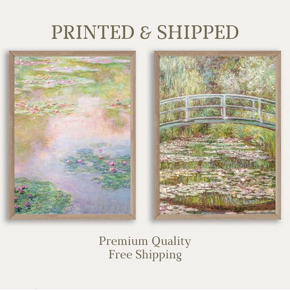 Claude Monet Posters, Monet Wall Art, Neutral Impressionist Wall Art, Mailed Art, Monet Poster, Farmhouse Vintage Monet Printed Poster, Poster Only