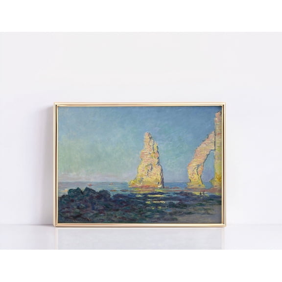 Claude Monet Print Claude Monet The Cliffs At Etretat Poster Landscape Wall Art Gift Idea Blue Art Minimalist Wall Decor