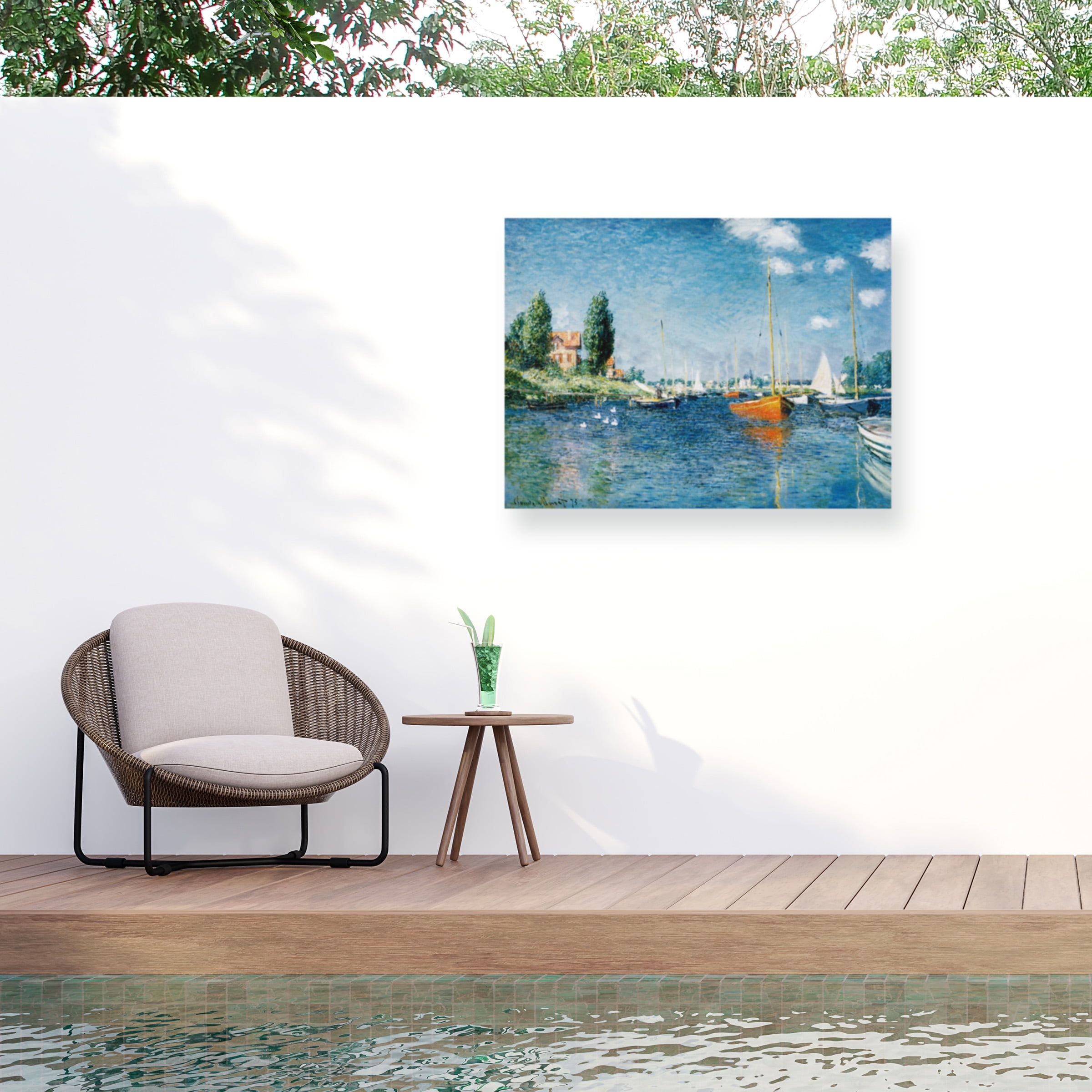 Claude Monet 'Red Boats at Argenteuil' Outdoor Canvas