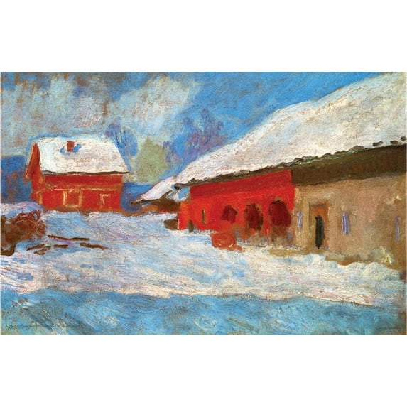 Claude Monet - Red Houses at Bjornegaard Poster 17" x 11"