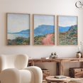 Claude Monet Red Road Wall Art Prints Set Of 3, Vintage Landscape Decor ...