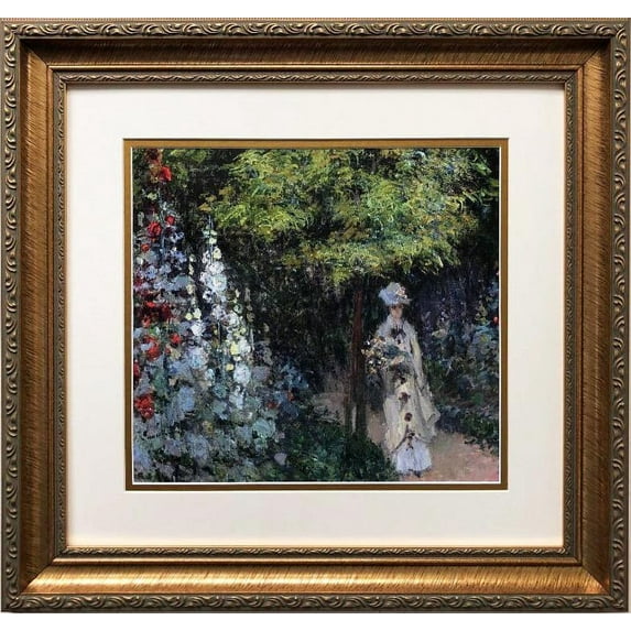 Claude Monet "Rose garden '1876" FRAMED Art Generic