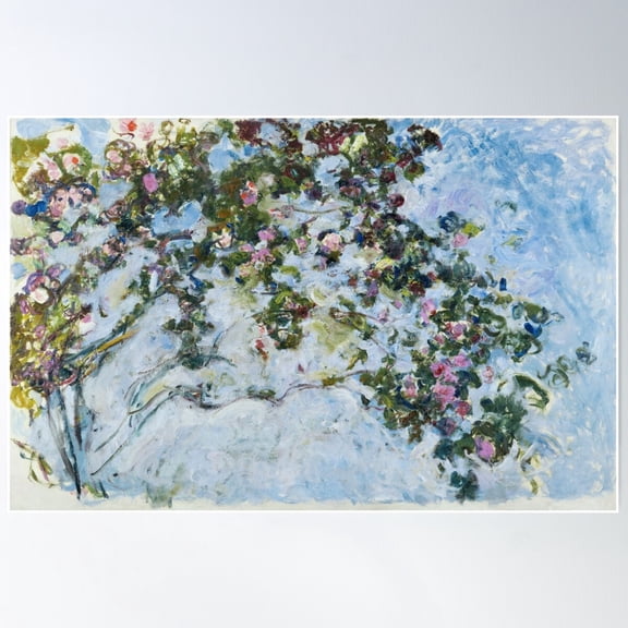 Claude Monet - Roses (Les Roses) Poster Wall Art, Modern Wall Decor For Living Room Bedroom, 8x12 UNFRAMED