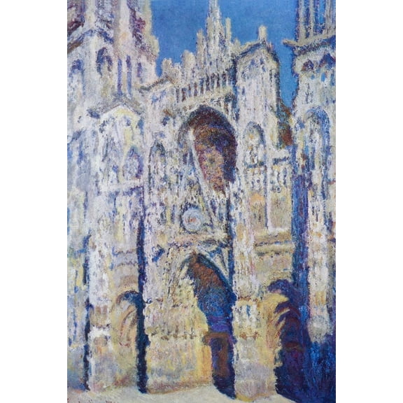 Claude Monet Rouen Cathedral Full Sunlight Impressionist Art Posters Claude Monet Prints Nature Landscape Painting Claude Monet Wall Art French Decor Cool Wall Art Print Poster