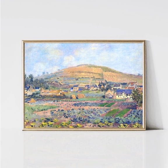 Claude Monet Rouen Mountain At Spring, Impressionist Landscape Painting, French Country Print, Monet Wall Art, UNFRAMED PAPER POSTER, Home Decor, Vintage Gift, Living Room Dercor