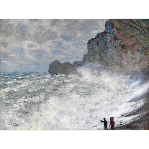 Claude Monet Rough Weather At Etretat Extra Large Art Print Wall Mural Poster Premium XL