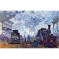 thumbnail image 1 of Claude Monet - Saint Lazare Station in Paris, Arrival of a Train Poster 17.5" x 11.5" Laminated, 1 of 2