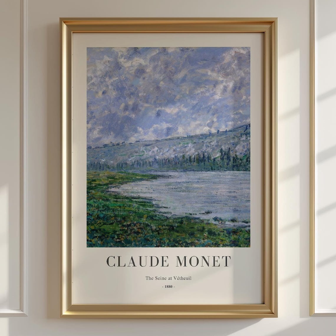 Claude Monet - The Seine At Vetheuil 1880 Wall Art - Antique Oil ...