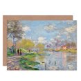 thumbnail image 1 of Claude Monet Spring By The Seine Fine Art Greetings Card Plus Envelope Blank inside, 1 of 3