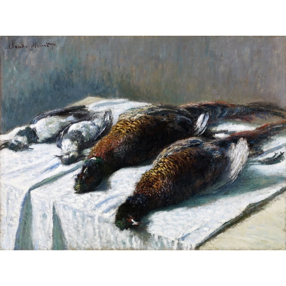 Claude Monet Still Life With Pheasants And Plovers Extra Large Art Print Wall Mural Poster Premium XL