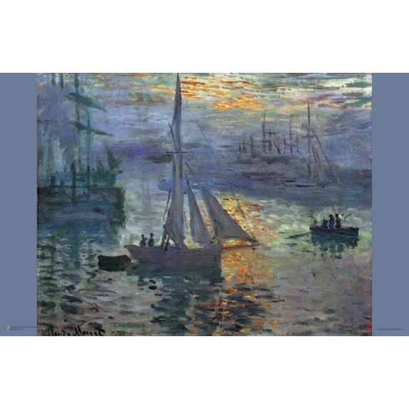 Claude Monet - Sunrise at Sea Poster 17" x 11"