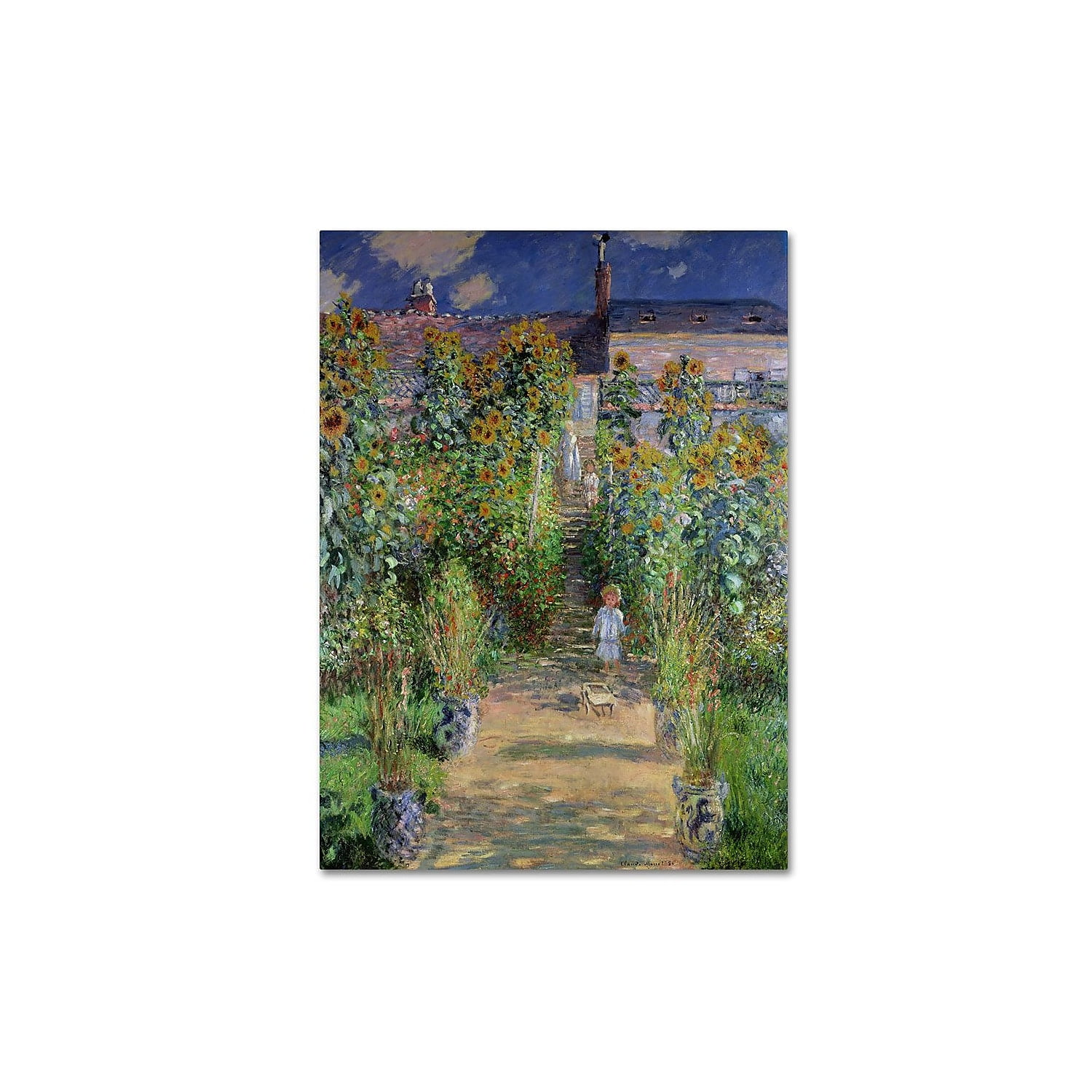 Claude Monet's Garden Landscape Framed Canvas Art, 24'' x 18''