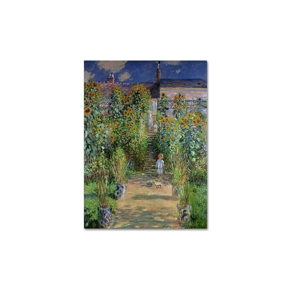 Trademark Fine Art Claude Monet The Artist's Garden at Vetheuil Canvas Wall Art - 18x24