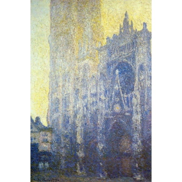 Claude Monet The Cathedral of Rouen The Portal Morning Effect Cool Wall Art Print Poster 16x24