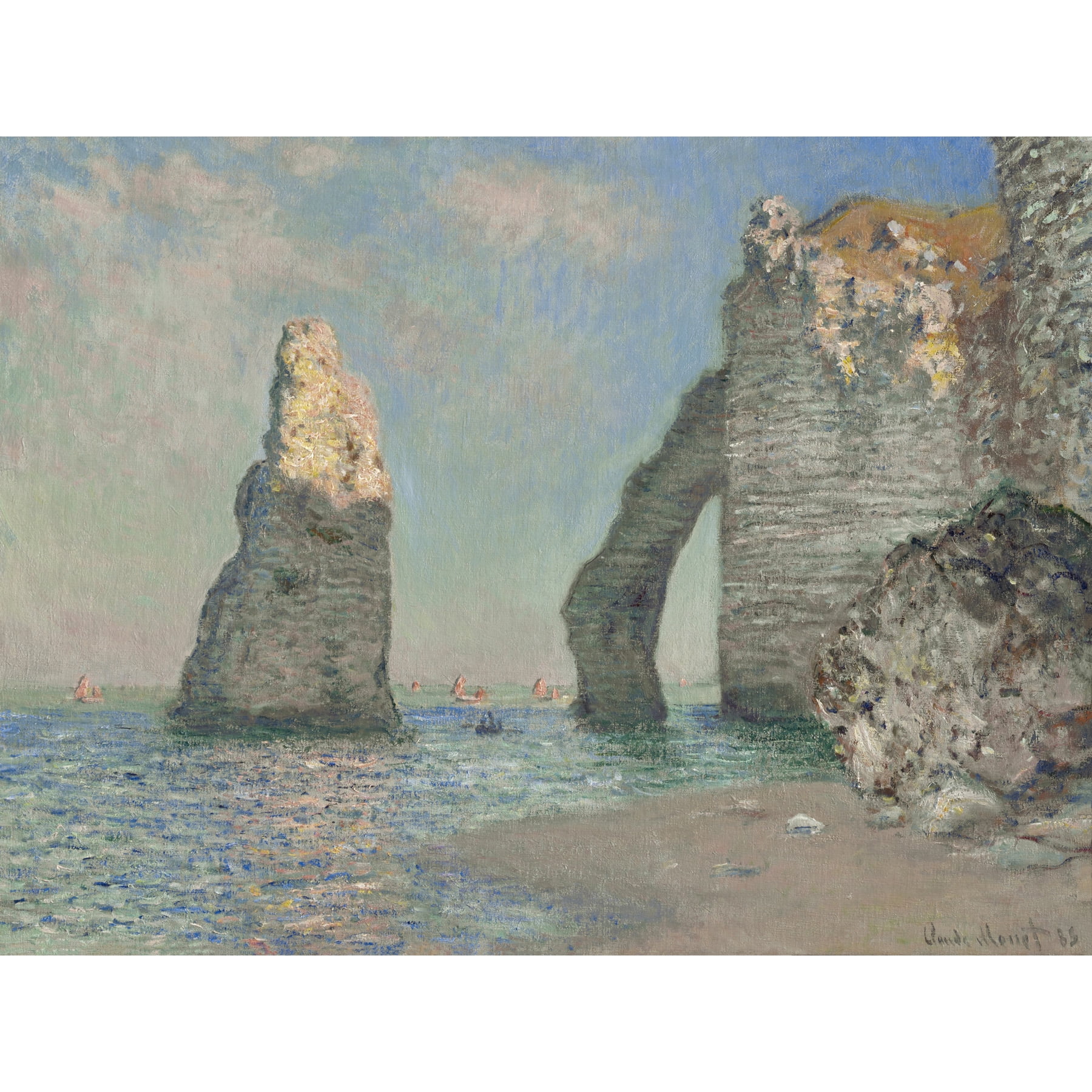 Claude Monet The Cliffs At Etretat Painting Extra Large XL Wall Art ...