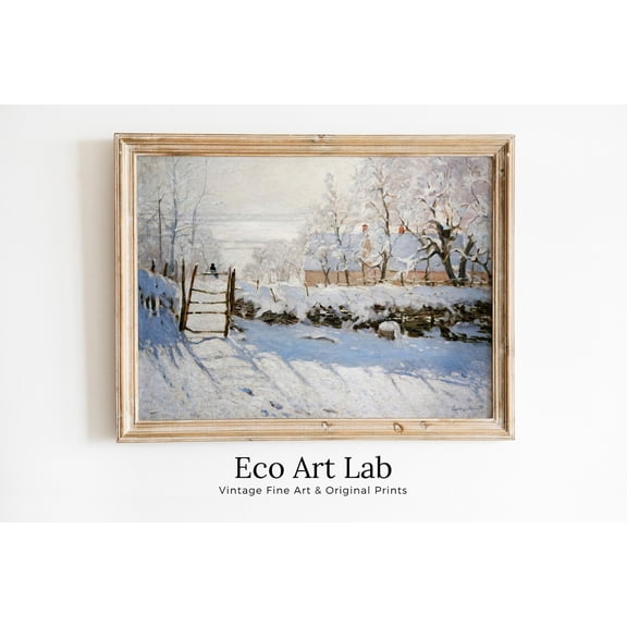 Claude Monet The Magpie Winter Landscape, Unframed Paper Poster 8x10in