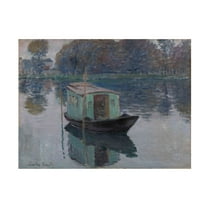 Trademark Fine Art Claude Monet The Studio Boat Le Bateau Atelier Canvas Wall Art - 14x19