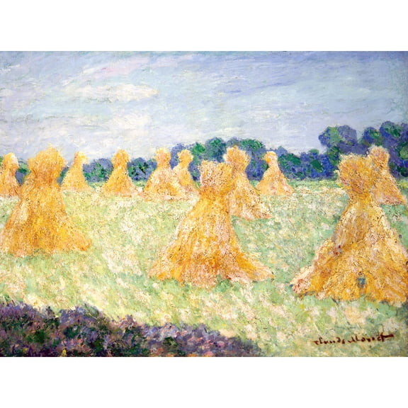 Claude Monet The Young Ladies Of Giverny Sun Effect Extra Large Art Print Wall Mural Poster Premium XL