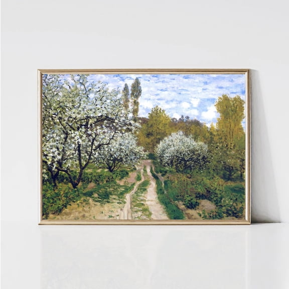 Claude Monet Trees In Blossom Print, Unframed Paper Poster 8x10in