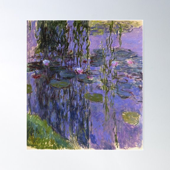 Claude Monet - Water Lilies 1919 Poster Wall Art, Modern Wall Decor For Living Room Bedroom, 8x12 UNFRAMED