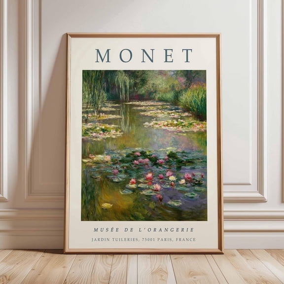 Claude Monet Water Lilies Floral Vintage Wall Poster Home Decor Office Wall Art