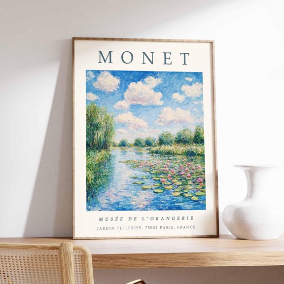 Claude Monet Water Lilies Nature Landscape Vintage Home Wall Decor Print, Unframed Paper Poster 8x10in
