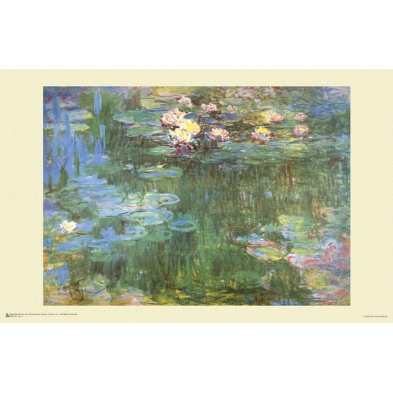 Claude Monet - Waterlilies, 1918 Poster 17" x 11"