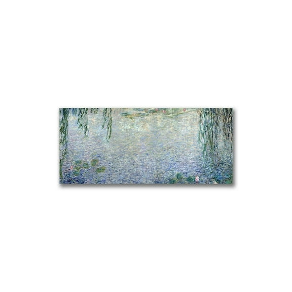 Trademark Fine Art Claude Monet Waterlillies Morning II Canvas Wall Art - 14x32
