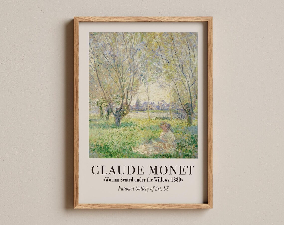 Claude Monet Woman Seated 1880 Willow Tree Poster Unframed Paper Print ...