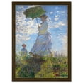 thumbnail image 1 of Claude Monet Woman With Parasol Madame Monet And Son Painting Artwork Framed Wall Art Print A4, 1 of 4