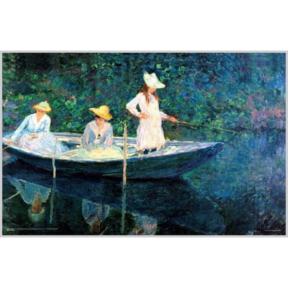 Claude Monet - Women Fishing Poster 17.5" x 11.5" Laminated