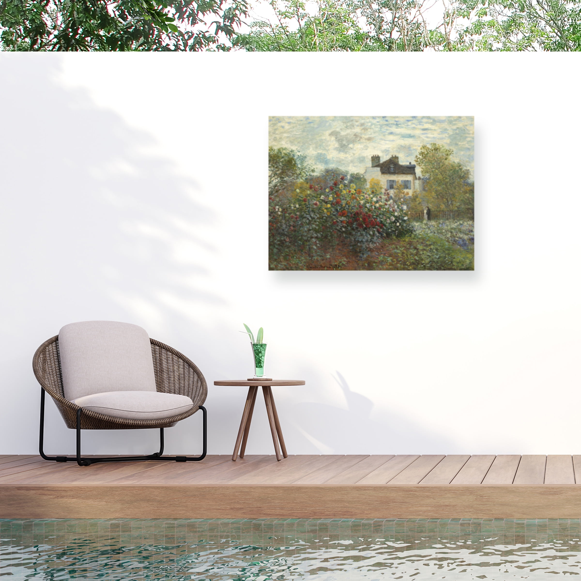 Claude Monet's Garden in Argenteuil Outdoor Canvas Wall Art, 14x19