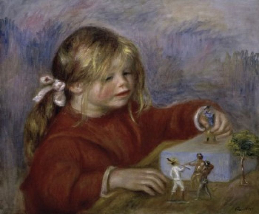 Claude Renoir Playing Pierre-Auguste Renoir (1841-1919French) Musee de lOrangerie Paris Canvas Art - Pierre Auguste Renoir (18 x 24)