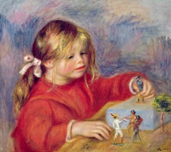 Claude Renoir at play c1905 Canvas Art - Pierre-Auguste Renoir (22 x 20)