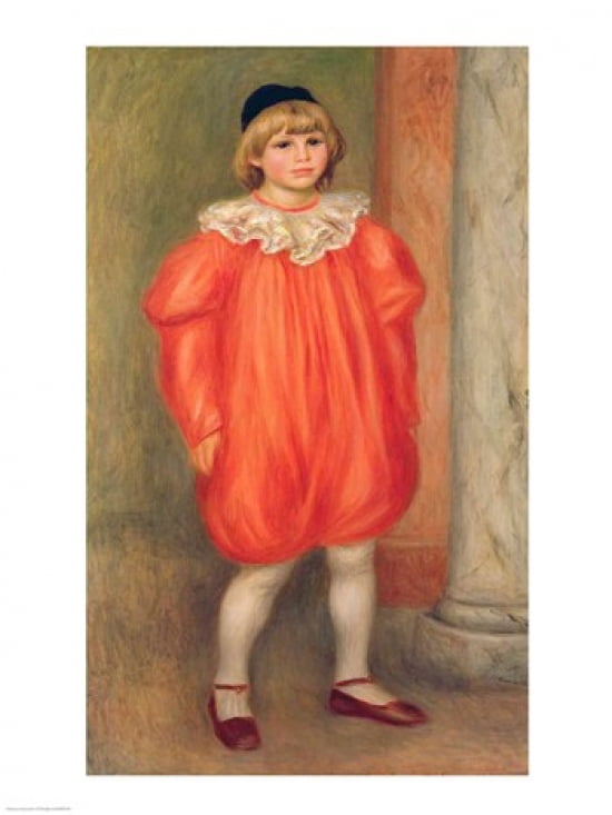Claude Renoir in a clown costume 1909 Canvas Art - Pierre-Auguste Renoir (18 x 24)