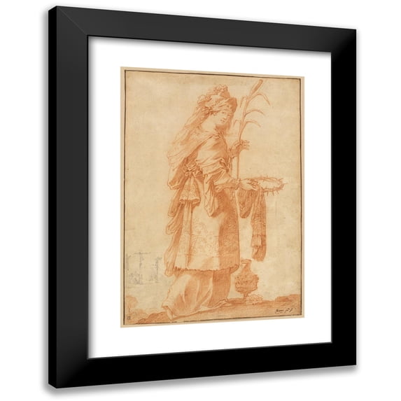 Claude Vignon 11x14 Black Modern Framed Museum Art Print Titled - Samian Sibyl (C. 1630)