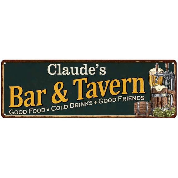 Claude's Bar and Tavern Green Sign Man Cave 6x18 206180003257