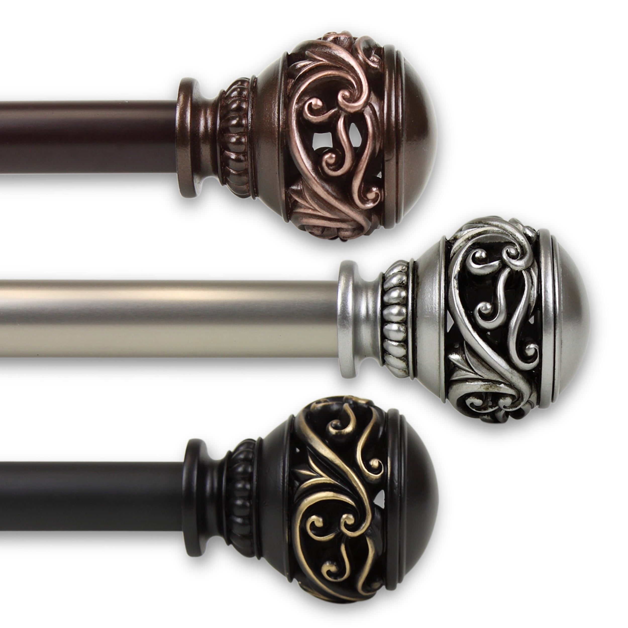 Claudia 1" Curtain Rod 120-170 inch - Bronze