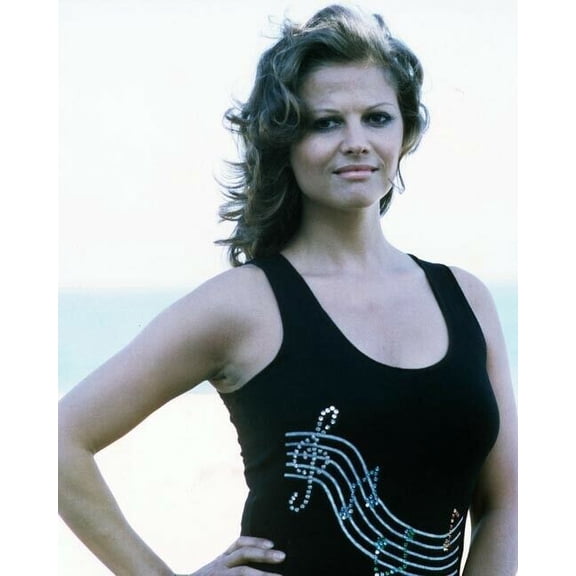 Claudia Cardinale circa 1970 striking pose hand on hip in tank top 4x6 photo