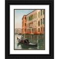 thumbnail image 1 of Claus Adolf Heinrich-Hansen 15x18 Black Ornate Wood Framed Double Matted Museum Art Print Titled - Venice, a Scene on a Canal (1912), 1 of 5