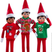 The Elf on the Shelf Claus Couture Festive Fun T-Shirt Set – 3-Pack Scout Elf Outfits (Scout Elf Not Included)