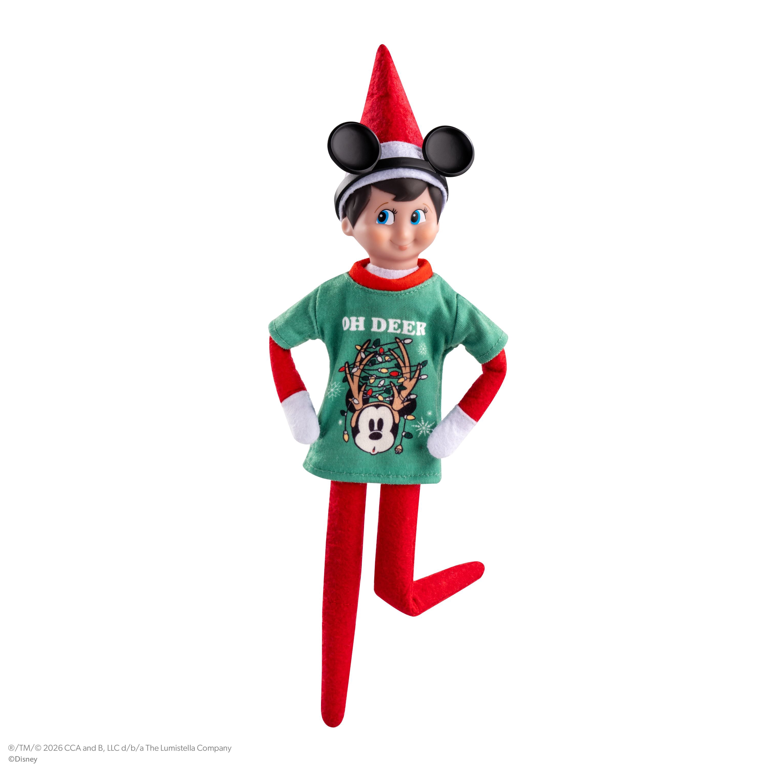 The Elf on the Shelf Disney Mickey Mouse Oh Deer T-Shirt and Ears Headband - Scout Elf Not Included
