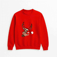 thumbnail image 1 of Claus Reindeer Cute Holiday Festive Christmas Cartoon Party Graphic Sweatshirt, up to size 5XL, 1 of 2