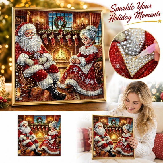 Claus Theme, for Adults, Frameless Diy Wall Art Decoration