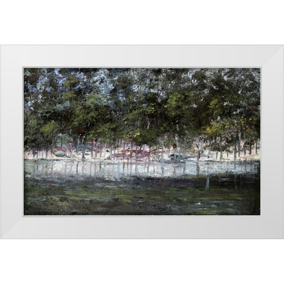 Clausell, Joaquin 18x13 White Modern Wood Framed Museum Art Print Titled - Las Fuentes De Tialpan